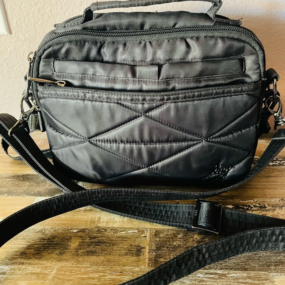 Lug Black Quilted Crossbody Bag